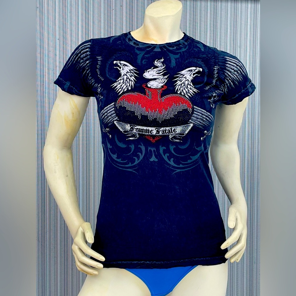 Sinful Black Cotton Tee size S